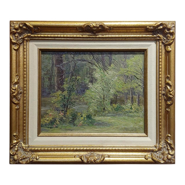 Ben Carre - Wooded Landscape at Fort Lee,VA -Oil Painting C.1915 For Sale