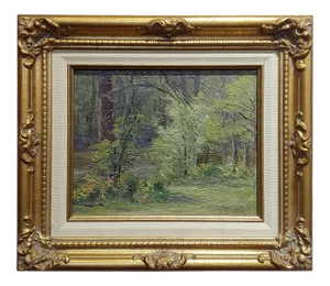 Ben Carre - Wooded Landscape at Fort Lee,VA -Oil Painting C.1915