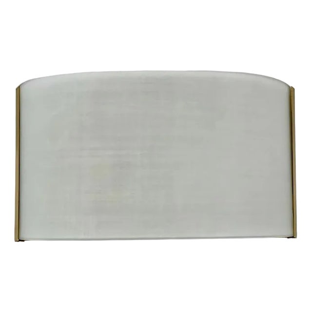 Italian Opaque Glass and Guilt Metal Wall Lamp, 1980s For Sale