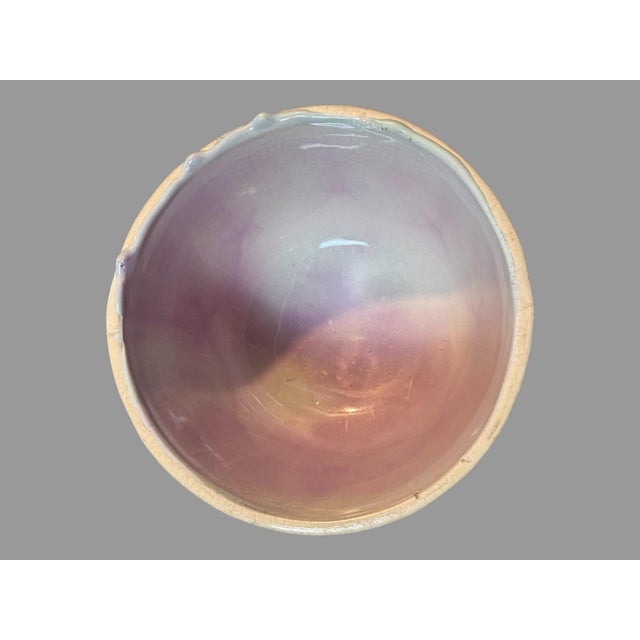 Vintage Antique Majolica Pottery Floral Decorated Cheese Keeper Dome With Base For Sale - Image 6 of 10