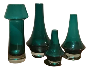 Finnish Glass Vase by Erkkitapio Signs for Riihimaki, Set of 4