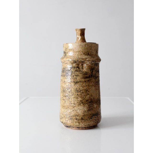 Vintage 1970s Handmade Studio Pottery Lidded Jar For Sale - Image 13 of 15