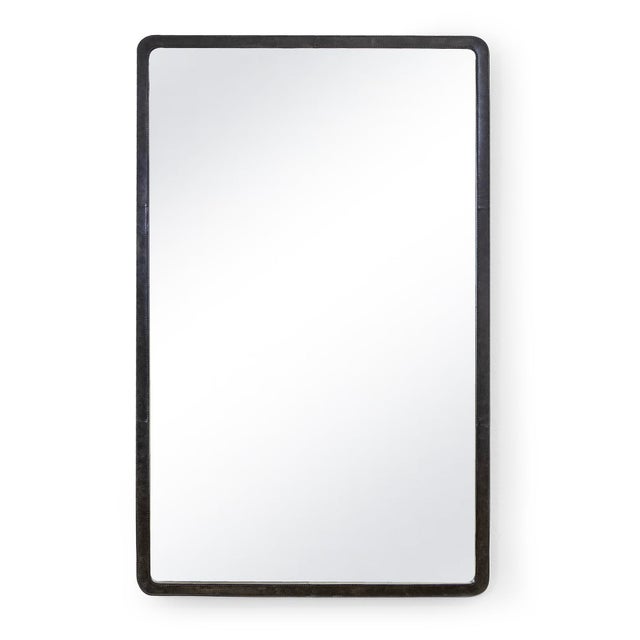 Knox Leather Rectangle Mirror, Black For Sale In Detroit - Image 6 of 6