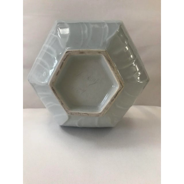 1980s 1984 Chalkley Signed Dated Ceramic Bowl With Bamboo Handle For Sale - Image 5 of 6