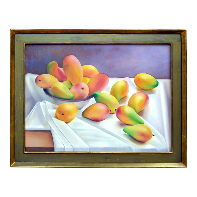 Mid Century Naturaleza Muerta Con Mangoes (Still Life W. Mangoes) by Francisco Dosamantes For Sale