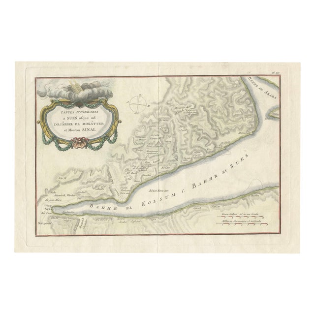Antique Map of Sinai and Gulf of Suez by Niebuhr, Arabia, 1774 For Sale