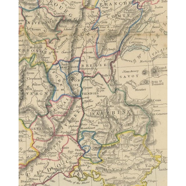 19th Century Antique Map of France in Provinces by T. Hewett Key, 1858 For Sale - Image 5 of 9