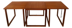 Kai Kristiansen Cube Nesting Tables in Teak Set of 3 Model 33 1960s Danish Modern