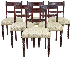 19th Century Regency Mahogany Dining Chairs, 1820s, Set of 6