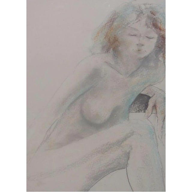 Original Dario Campanile Female Nude Drawing c.1995. It is beautifully framed and matted.