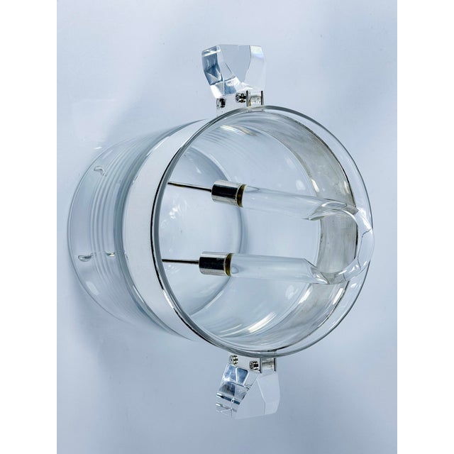 Postmodern Posmodern Crystal, Acrylic Glass and Silver-Plated Ice Bucket from Guzzini, 1980s For Sale - Image 3 of 7