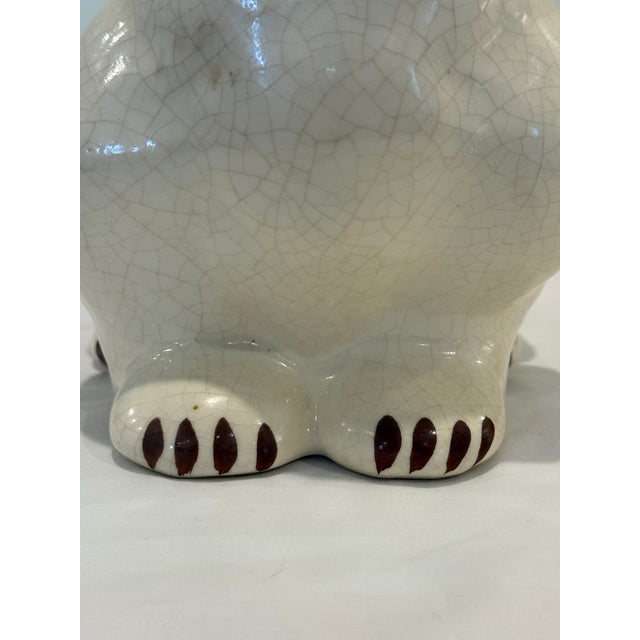 Ceramic Vintage Brush McCoy Pottery Toothache Dog Cookie Jar For Sale - Image 7 of 12