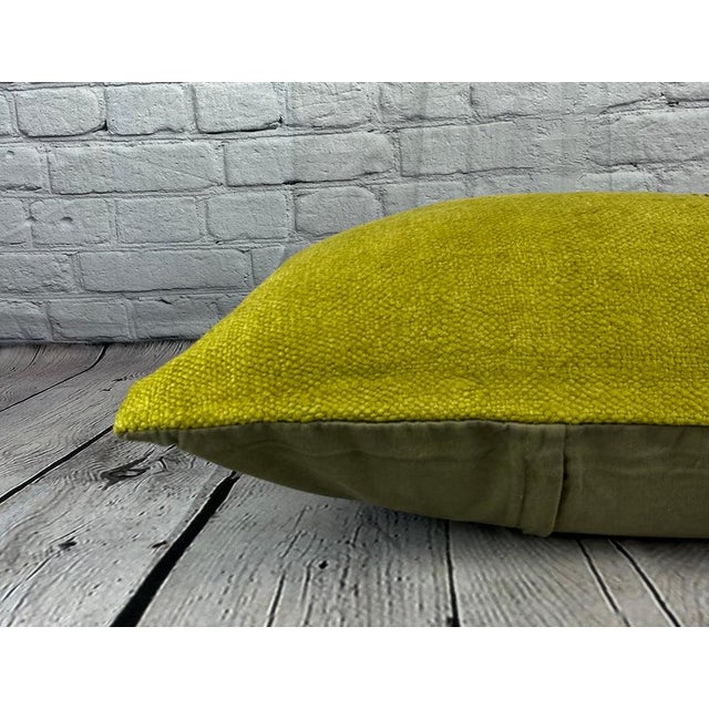 16 x 24 Hemp Pillow Turkish Cushion Natural Green Pillow Cushion Cover For Sale - Image 4 of 4