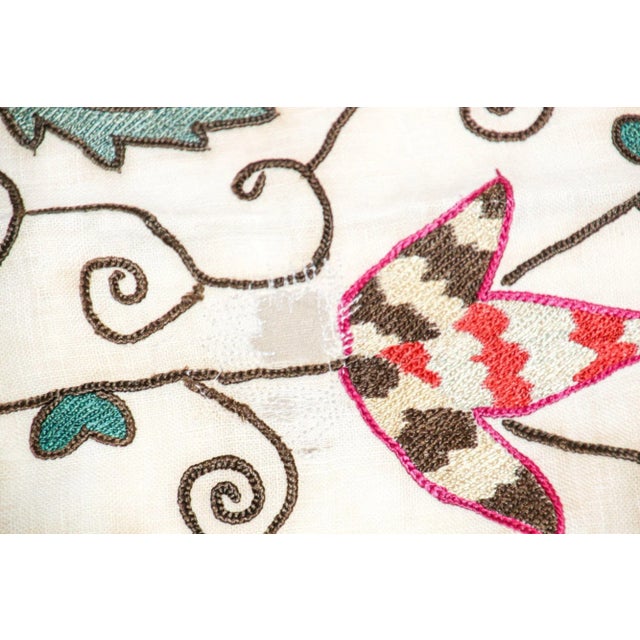 Textile 19th C. Suzani Bukhara Uzbekistan Antique Embroidered Islamic Art Textile Susani For Sale - Image 7 of 13