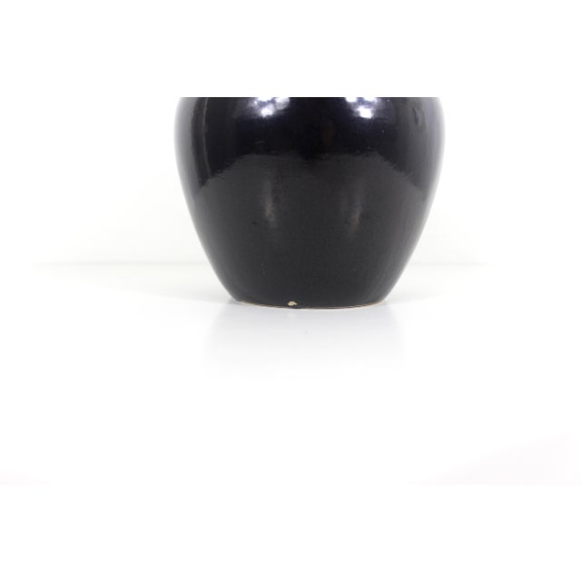 Ceramic Black Ceramic Vase, W. Germany Scheurich Design, 202-18 Pottery MCM For Sale - Image 7 of 8