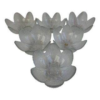 Bohemia Glass Flower Dessert Bowls, Former Czechoslovakia, 1960, Set of 6 For Sale