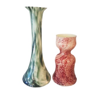 Opaline Marble Vases by Erich Jachmann for WMF, 1930s, Set of 2 For Sale