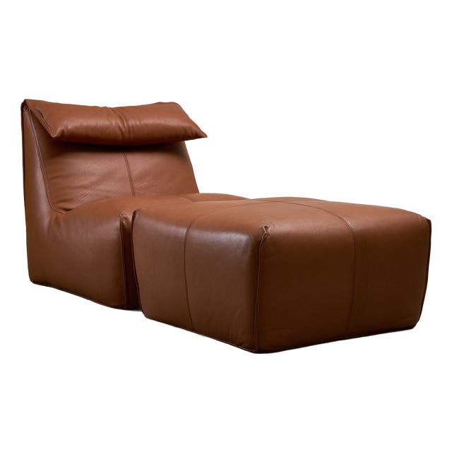 Set of Le Bambole Lounge Chair and Ottoman by Mario Bellini for B&B Italia, 1972 For Sale