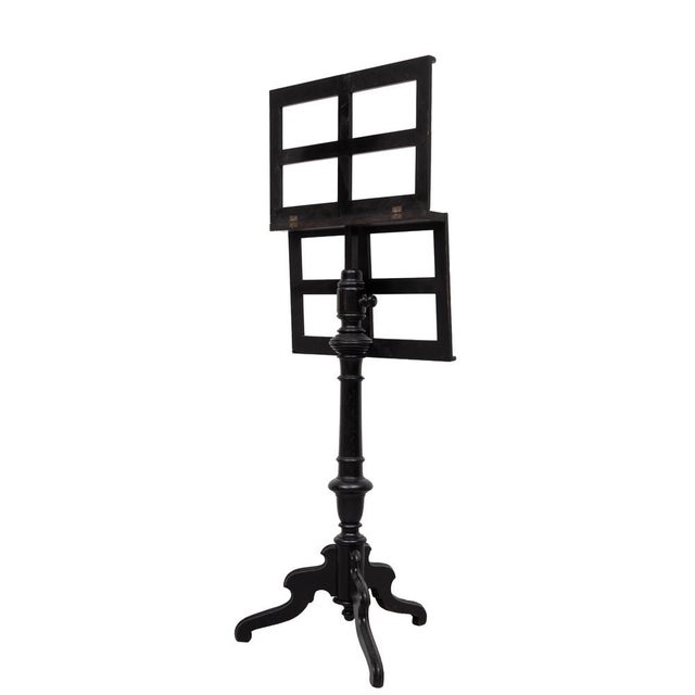 Wood Antique Victorian Ebonized Duet Music Stand in Wood, 1880s For Sale - Image 7 of 10
