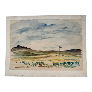 Henry Emil Salloch Original Watercolor on Paper Middle Park, Co. 1958.