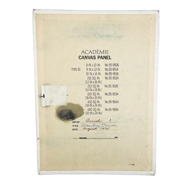 Vintage Green Mountain Landscape – Mid-Century Modern Oil Painting on Board For Sale - Image 9 of 11