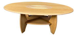 Vintage Oval Beech Coffee Table, 1980s