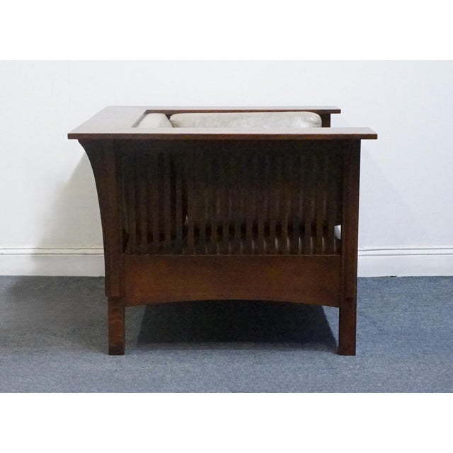 Brown Stickley Furniture Solid Quarter Sawn Oak Mission Arts & Crafts Style 42" Accent Arm Chair For Sale - Image 8 of 8