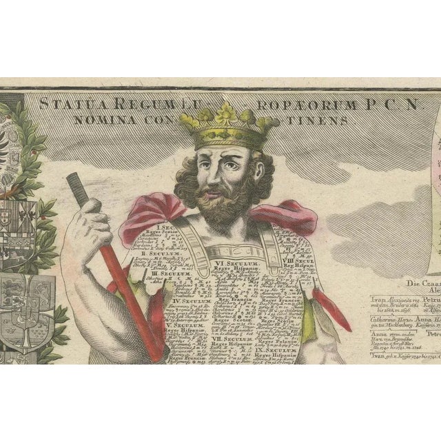 Gold European Monarchies with Heraldry and Imperial Regalia, 1740, Paper For Sale - Image 8 of 9