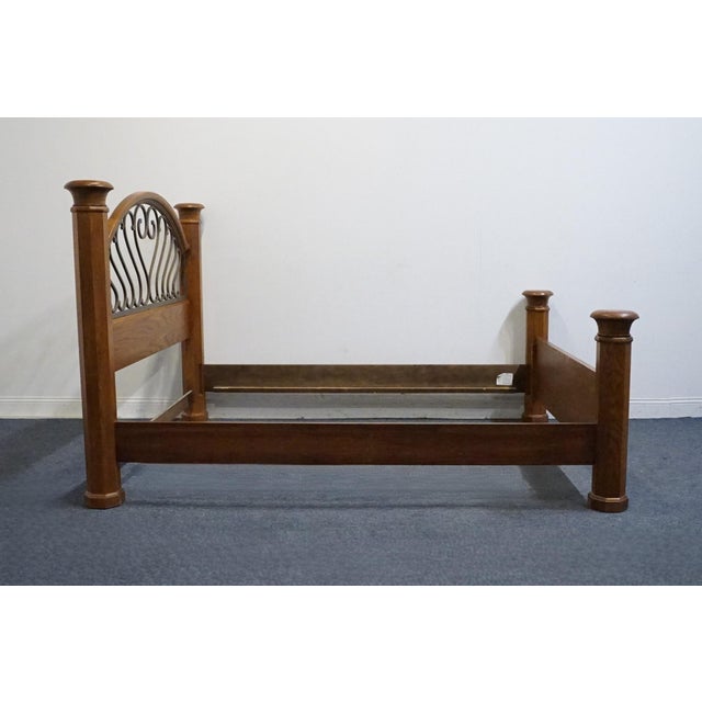 Thomasville Furniture Renaissance Collection Solid Oak Adjustable King / Queen Size Canopy Bed 34511-475 For Sale - Image 16 of 18