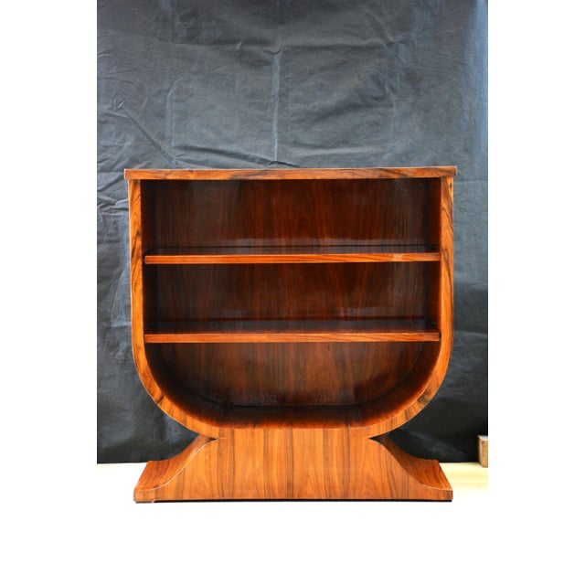 Art Deco Walnut Open Bookcases, 1930s, Set of 2 For Sale - Image 4 of 18
