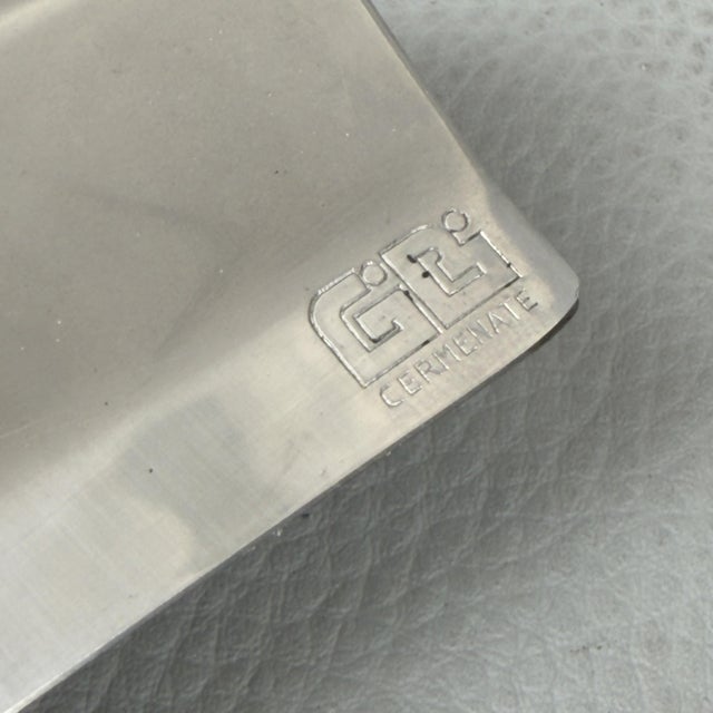Metal Modernist Stainless Steel Service Trays from GB Cermenate, Set of 3 For Sale - Image 7 of 11