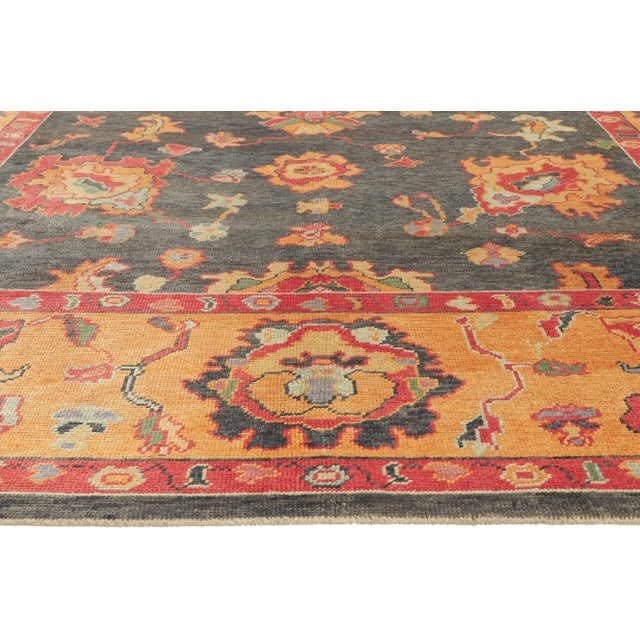 Vintage Modern Turkish Oushak Rug - 10'03 X 13'00 For Sale - Image 4 of 10