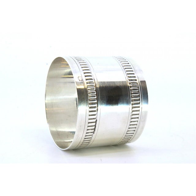 Silver Napkin Ring with Raised Edge Friezes For Sale - Image 4 of 6