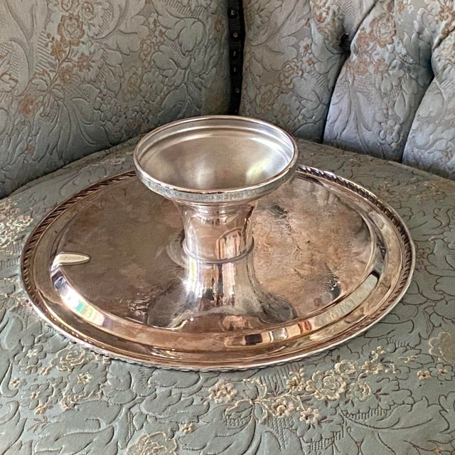 Silver Jerry Lewis Round Pedestal Silver Plated Oneida Harrah’s New Year’s Eve Platter 1972 For Sale - Image 8 of 11