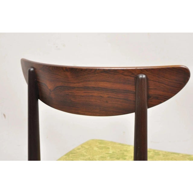 Brown Vintage Dyrlund Mid Century Danish Modern Rosewood Curved Back Dining Side Chair For Sale - Image 8 of 12