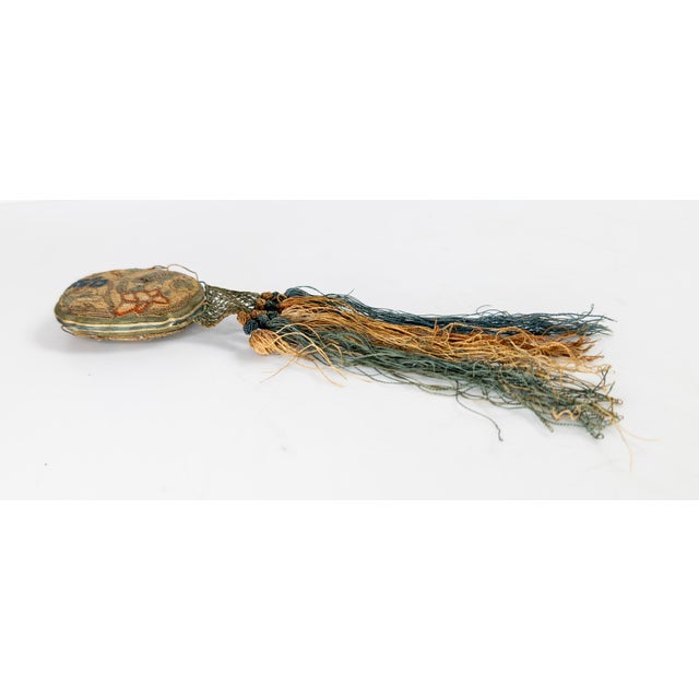 19th Century Chinese Silk Embroidered Forbidden Stitch Robe or Hair Embellishment For Sale In New York - Image 6 of 13