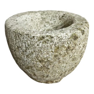 Vintage Small Granite Stone Outdoor/Indoor Decorative Bowl For Sale