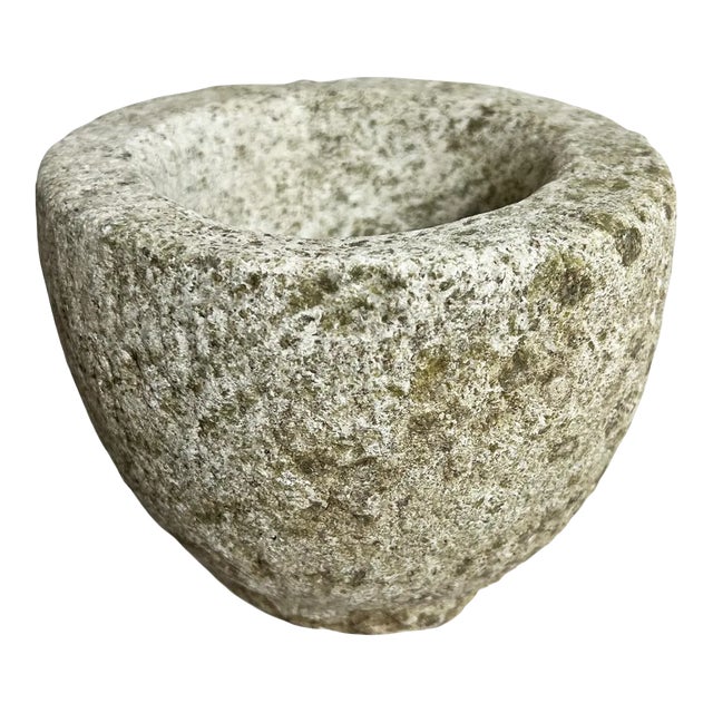 Vintage Small Granite Stone Outdoor/Indoor Decorative Bowl For Sale