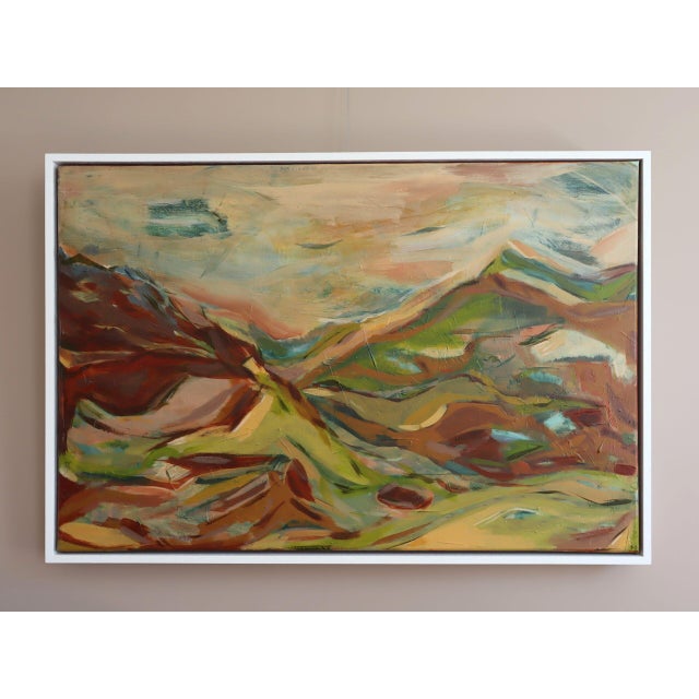 OFF THE BEATEN TRACK Size: 25.2 x 37 inches (including frame) Acrylic on canvas A large and brilliantly executed...