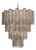 Large Vintage Murano Glass Tiered Chandelier with Smoked Glass Tube, 1990s For Sale