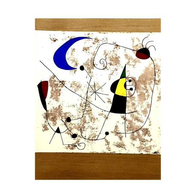 Textile Joan Miro - Moon and Sun - Pochoir 1957 For Sale - Image 7 of 7