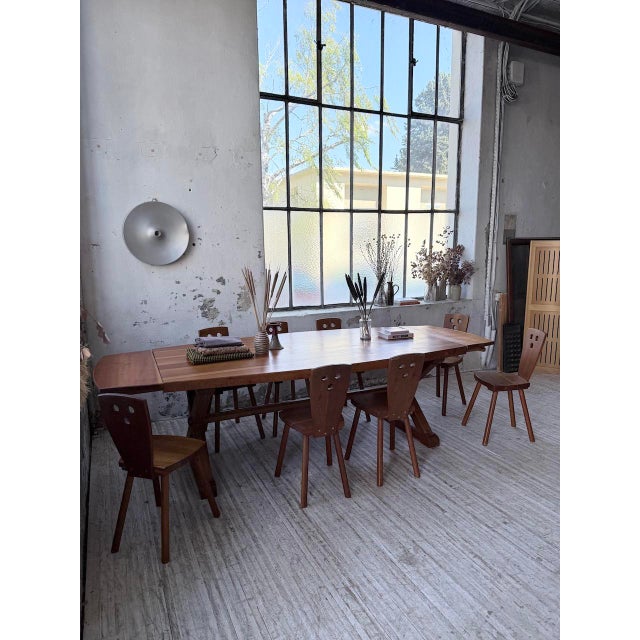 Brown Table and Chairs Set by Malmvall, 1950s, Set of 9 For Sale - Image 8 of 18