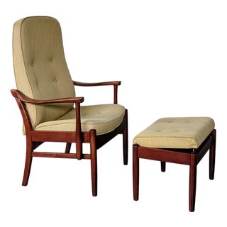 Danish Modern Chair with Ottoman from Farstrup Møbler, 1998, Set of 2 For Sale