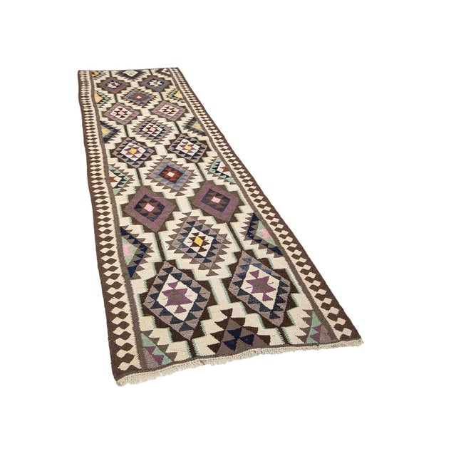 Traditional Vintage Herki Wool Kilim Runner For Sale - Image 3 of 7