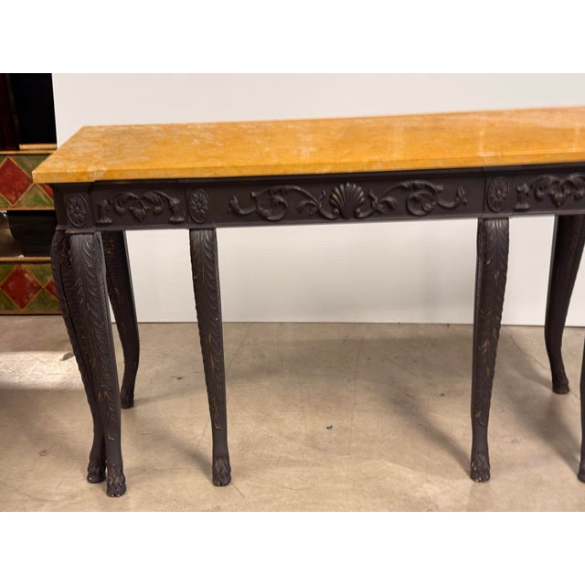 Black Custom Design Neoclassical Revival Console Table For Sale - Image 8 of 12