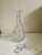 Elegant vintage cut crystal decanter featuring an exquisite leaf pattern, beautifully detailed with frosted crystal...