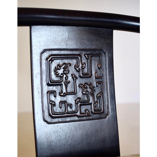 1960s Solid Ebony Chinoiserie Lounge Chairs Baker Furniture For Sale - Image 9 of 14