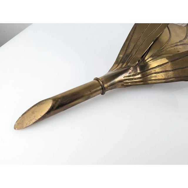 Mid-Century Modern Floral Wall Light with Brass Leaves, 1960 For Sale - Image 3 of 8
