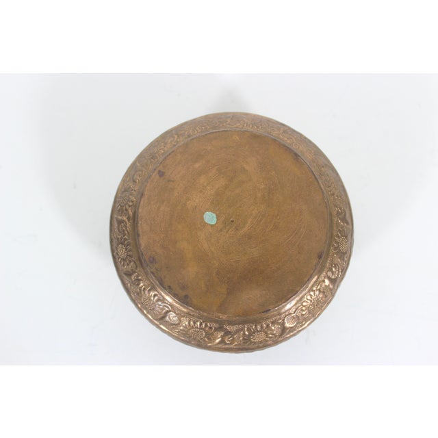 Early 20th Century Chased Copper Hanging Planter Bowl With Repoussé For Sale - Image 6 of 10