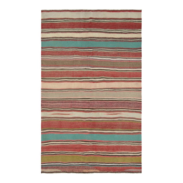 Vintage Shahsavan Persian Kilim With Colorful Stripes - Rug & Kilim For Sale